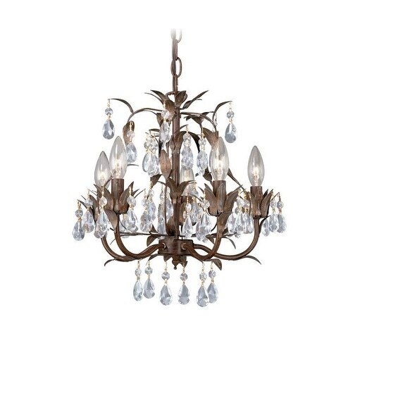 5-Light Ventage Bronze and Crystal Candle Mini Chandelier - Chandeliers For Bedrooms by Overstock.com