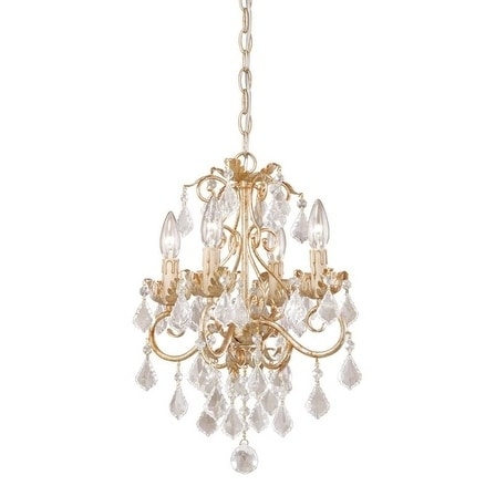 Vaxcel Newcastle 4L Mini Chandelier (Dual Mount) Gilded White Gold