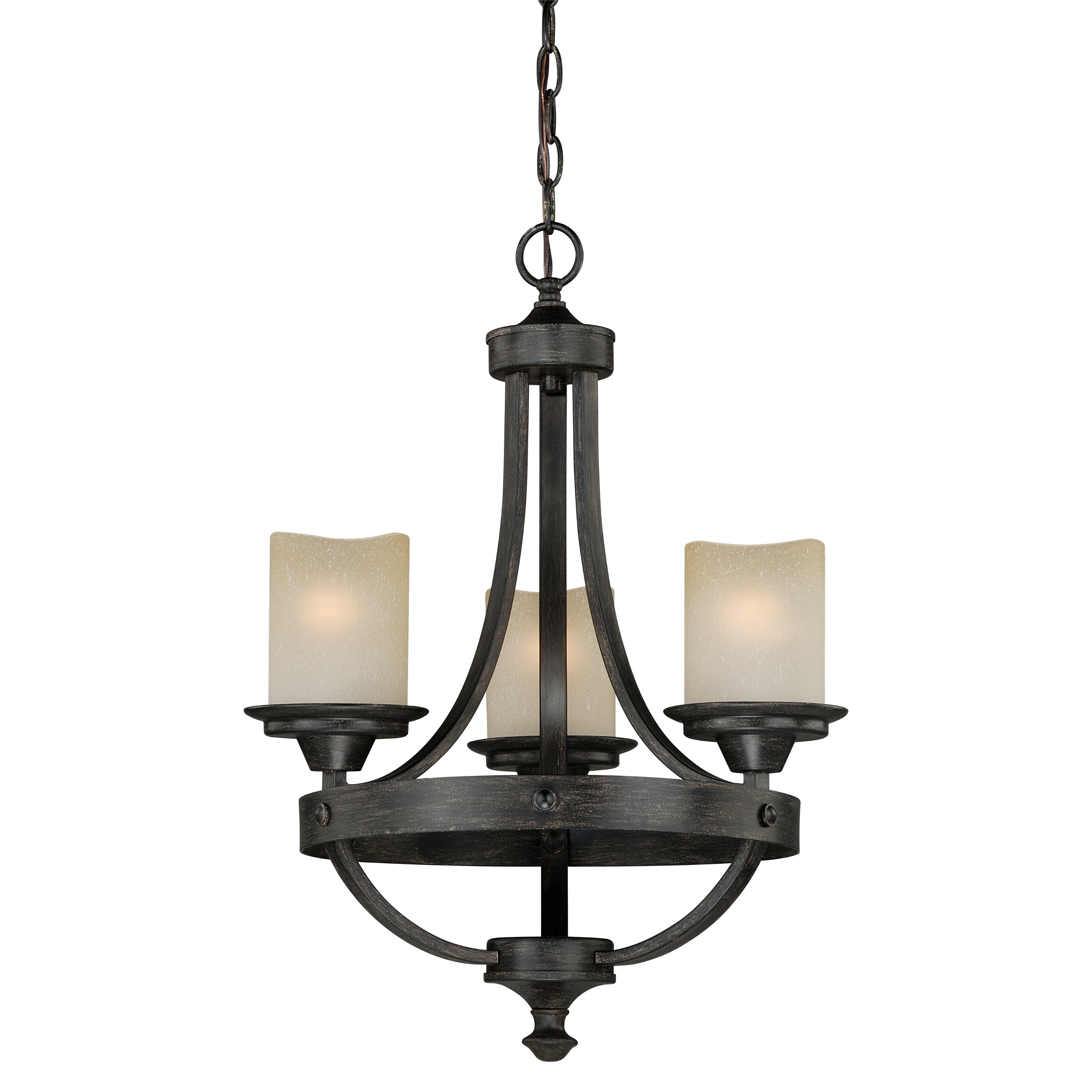Halifax 3 Light Bronze Rustic Wheel Mini Chandelier - 18-in W x 23.5-in H x 18-in D - Chandeliers For Bedrooms by Overstock.com