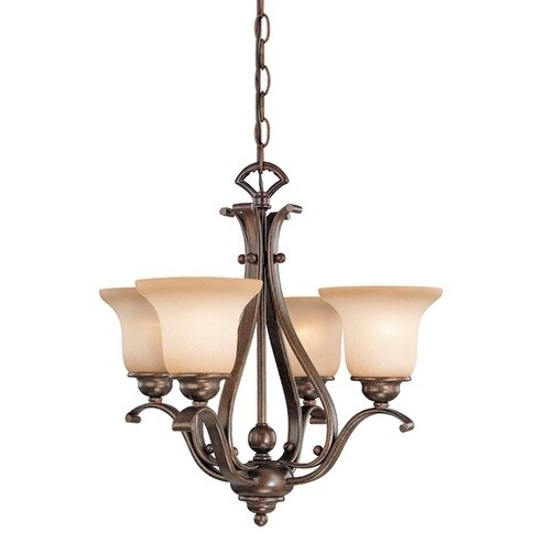 Monrovia 4L Chandelier Dual Mount(Ceiling Mount or Mini Chandelier) Antique Brass - Chandeliers For Bedrooms by Overstock.com