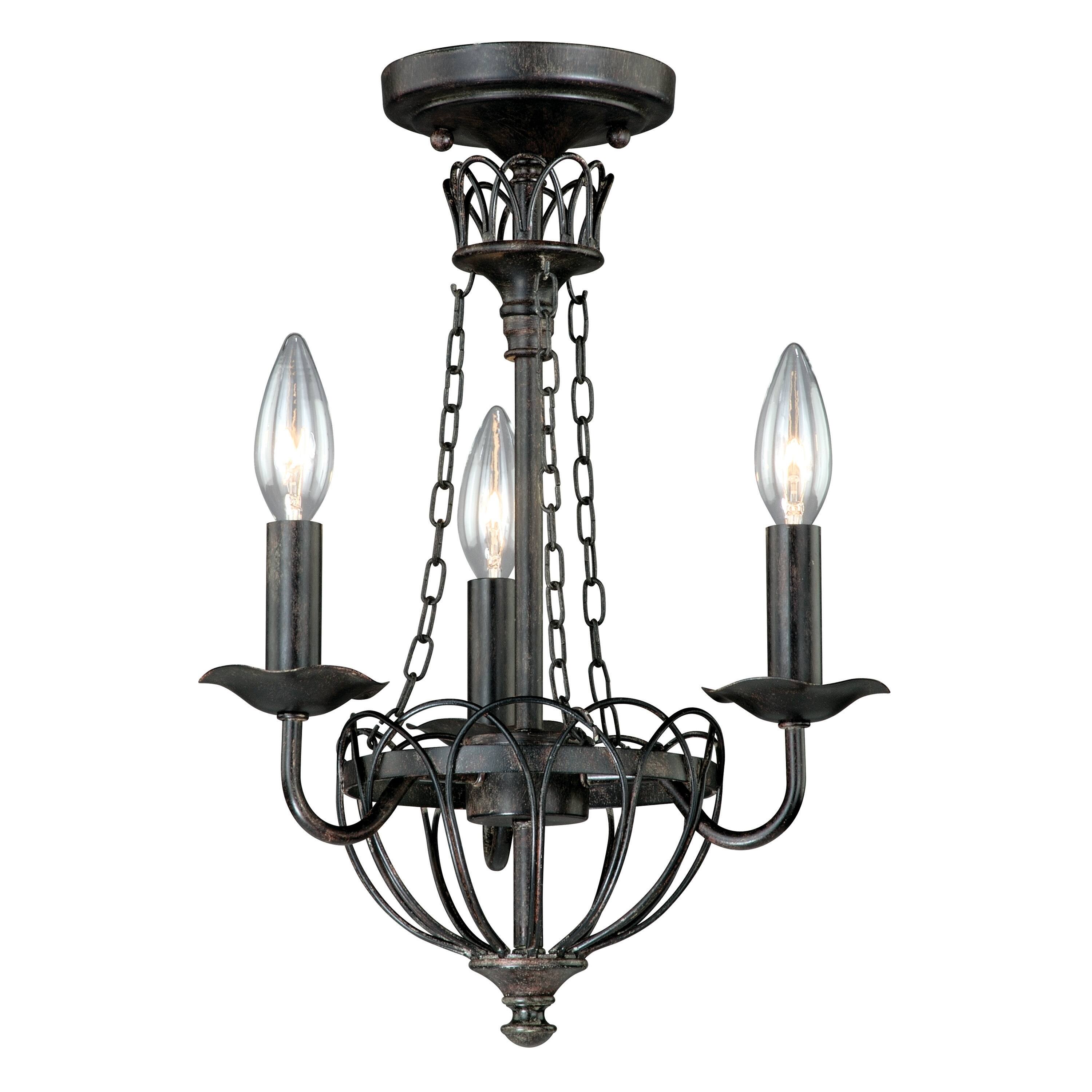 Novara 3 Light Bronze Candle Mini Cage Chandelier - 12-in W x 21.5-in H x 13-in D - Chandeliers For Bedrooms by Overstock.com