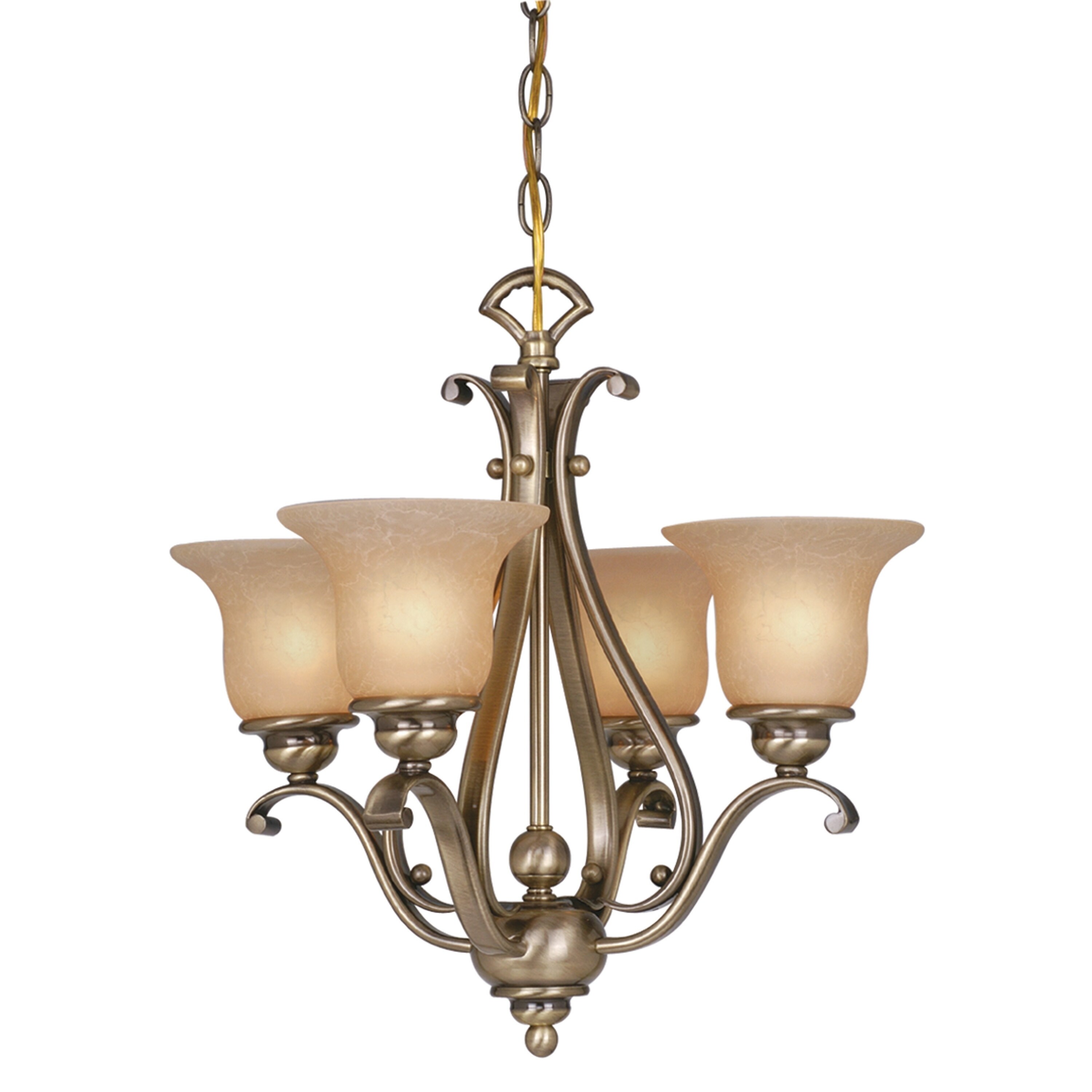 Monrovia 4 Light Bronze Mini Chandelier Brushed - 18.5-in W x 18-in H x 18.5-in D - Chandeliers For Bedrooms by Overstock.com