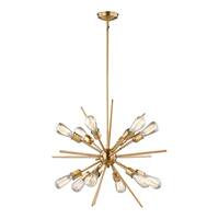 Estelle 12 Light Brass Mid-Century Modern Sputnik Pendant - 27.5-in W x 30.5-in H x 27.5-in D