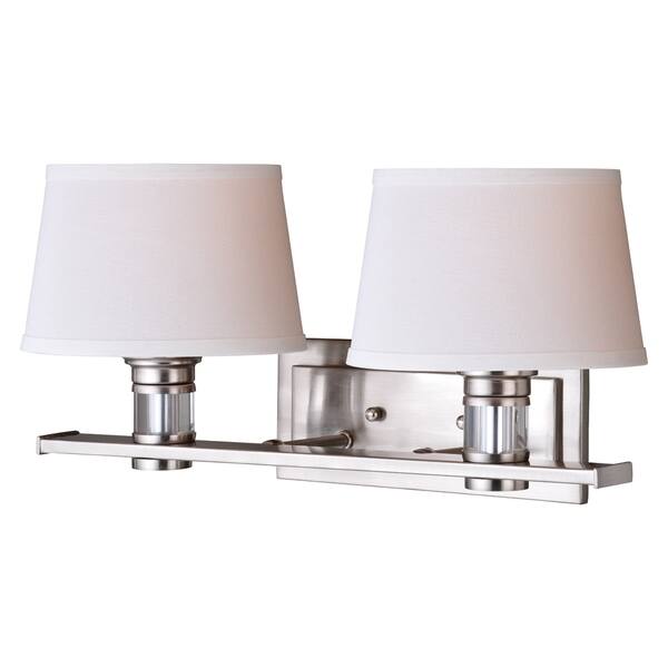 Shop Ritz 2 Light Satin Nickel Bathroom Vanity Fixture 17 5 In W X 9 In H X 9 In D Overstock 20907404