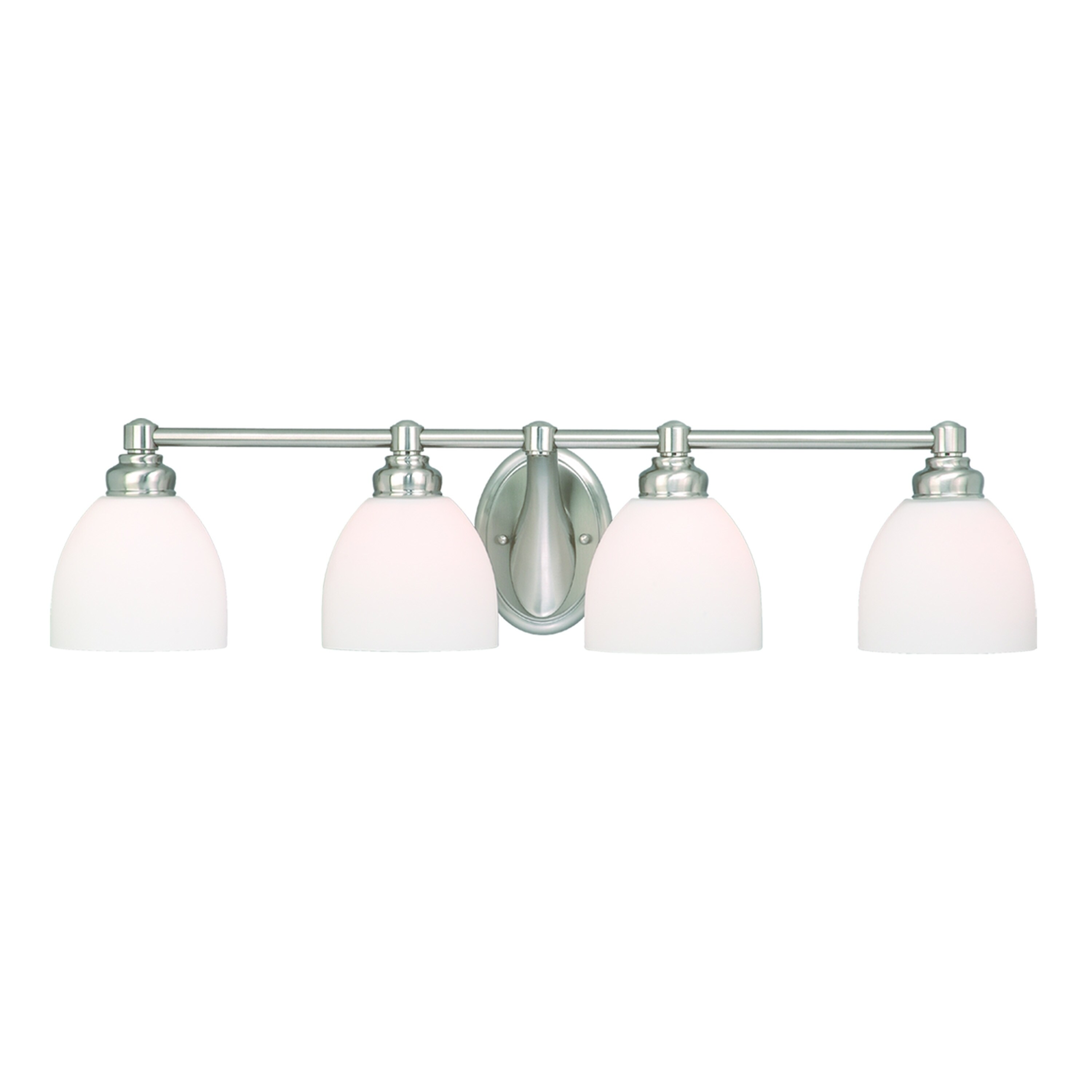 Chrome Finish Classic 4-Light LED Vanity Opal Glass Shade