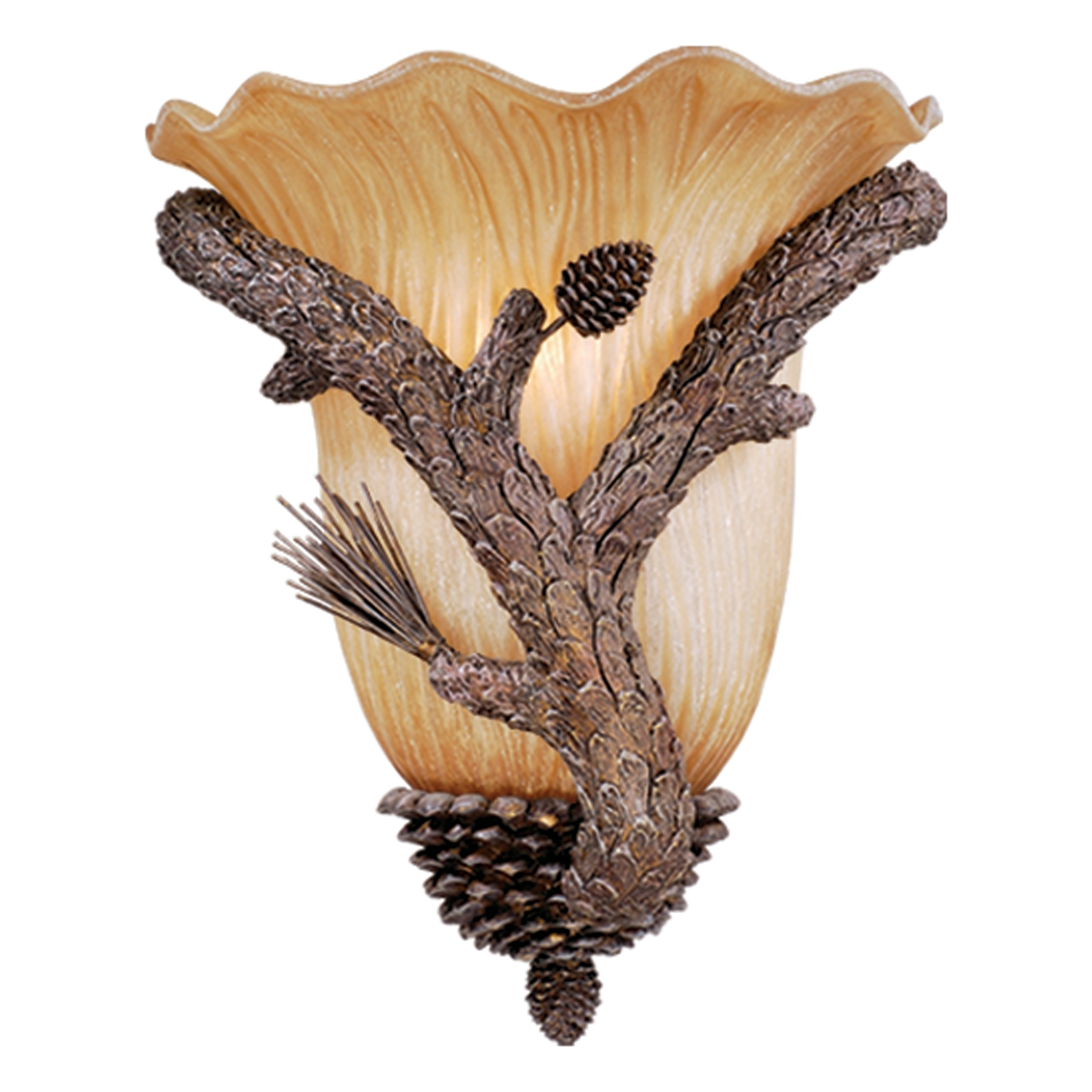1Light Natural Antler Wall Sconce Pine Tree Rustic Cabin Lodge Fixture