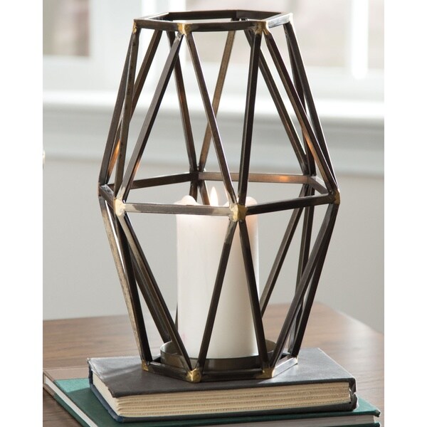 Shop Devo Contemporary Black/Gold Candle Holder - Free ...
