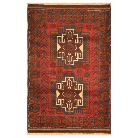 Handmade One-of-a-Kind Balouchi Wool Rug (Afghanistan) - 3'1 x 4'10