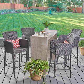 Anaya Outdoor Wicker Barstool by Christopher Knight Home