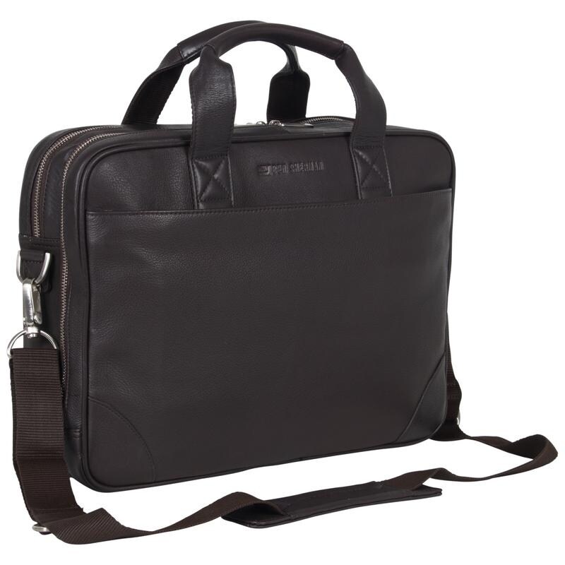 stanton kiran leather laptop briefcase