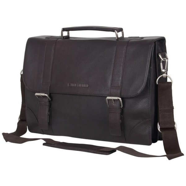 ben sherman premium karino leather double compartment briefcase