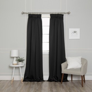 Aurora Homeaurora Home Pencil Pleat Thermal Blackout Curtain Panel Pair 52 W X 84 L Black Dailymail