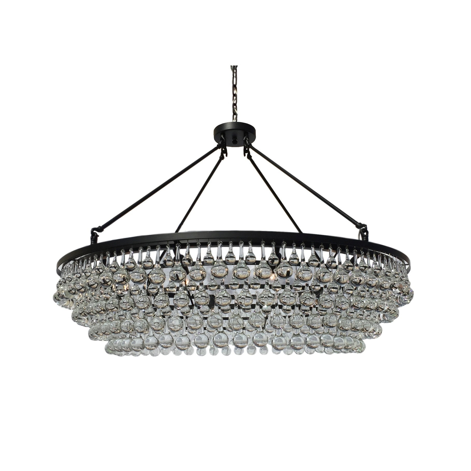 Celeste Extra Large Glass Drop Crystal Chandelier, Black - N/A - Chandeliers For Bedrooms by Overstock.com