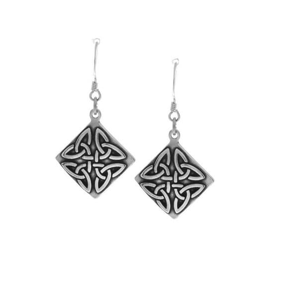 Sterling Silver Triangle Knot Earrings