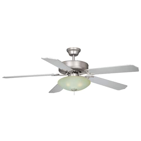 3L Nickel Contemporary Semi Flush Ceiling Light or Fan Light Kit - 13.75-in W x 4.25-in H x 13.75-in D