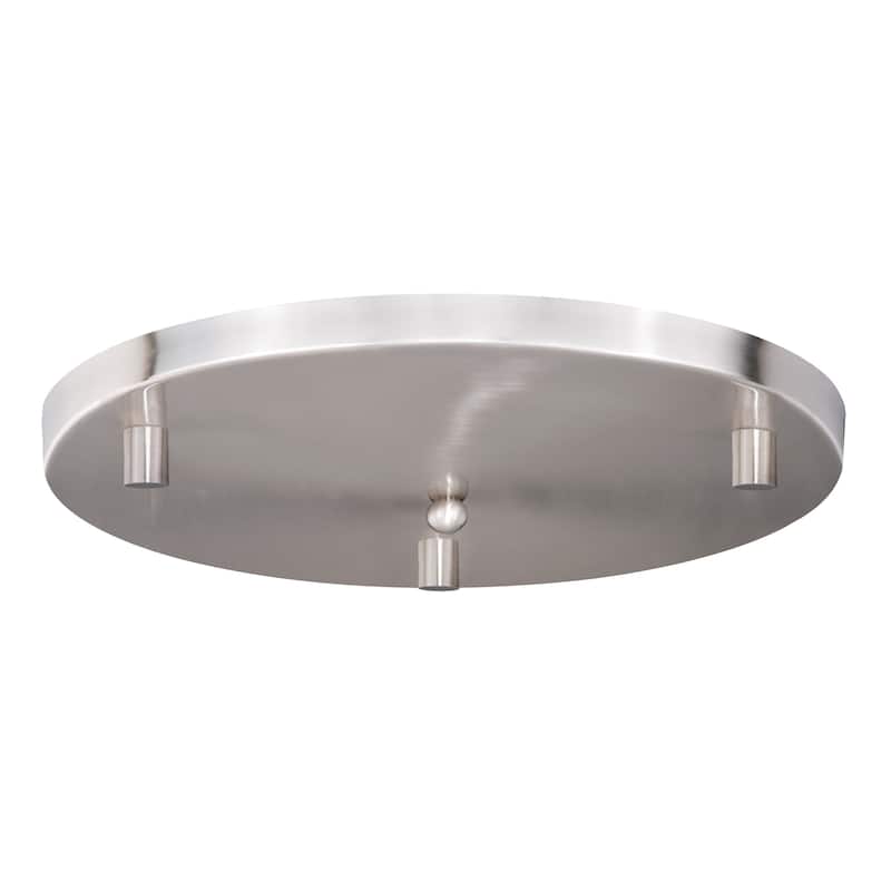16-in W Round Satin Nickel 3 Light Mini Pendant Ceiling Canopy - Satin Nickel - 15.75-in W x 3.25-in H x 15.75-in D
