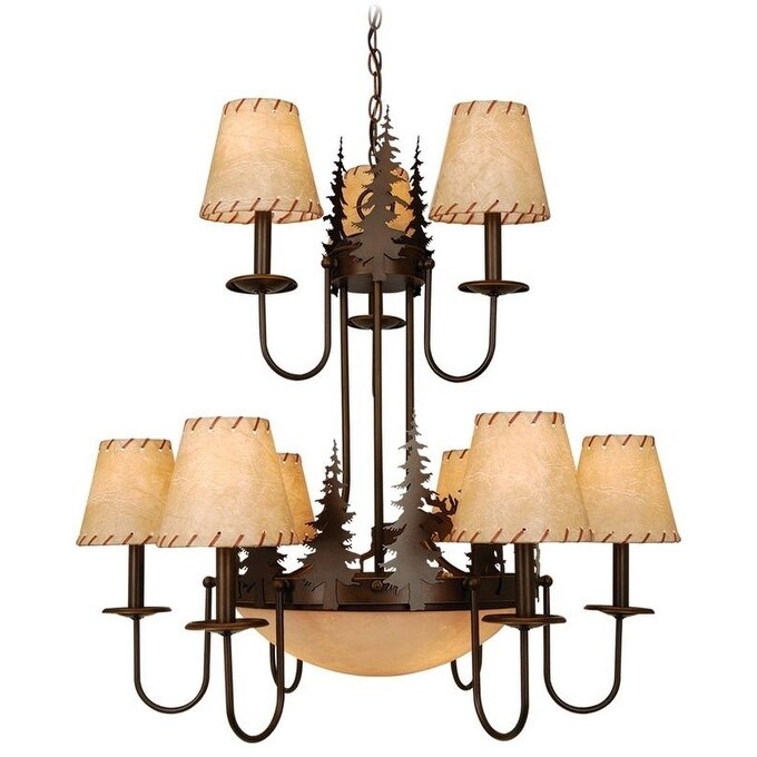 Vaxcel Yellowstone 12L Chandelier Burnished Bronze - Chandeliers For Bedrooms by Overstock.com