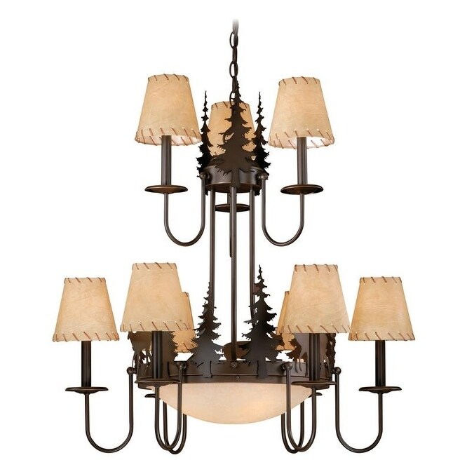 Vaxcel Bryce 12L Chandelier Burnished Bronze - 31-in W x 31-in H x 31-in D - Chandeliers For Bedrooms by Overstock.com