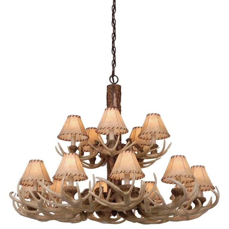 Vaxcel Lodge 15L Chandelier Noachian Stone - Chandeliers For Bedrooms by Overstock.com