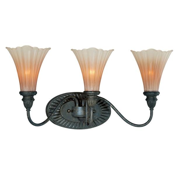 Lily 3 Light Bronze Bathroom Vanity Fixture 22 In W X 10 5 In H X 8 In D Overstock 20909252