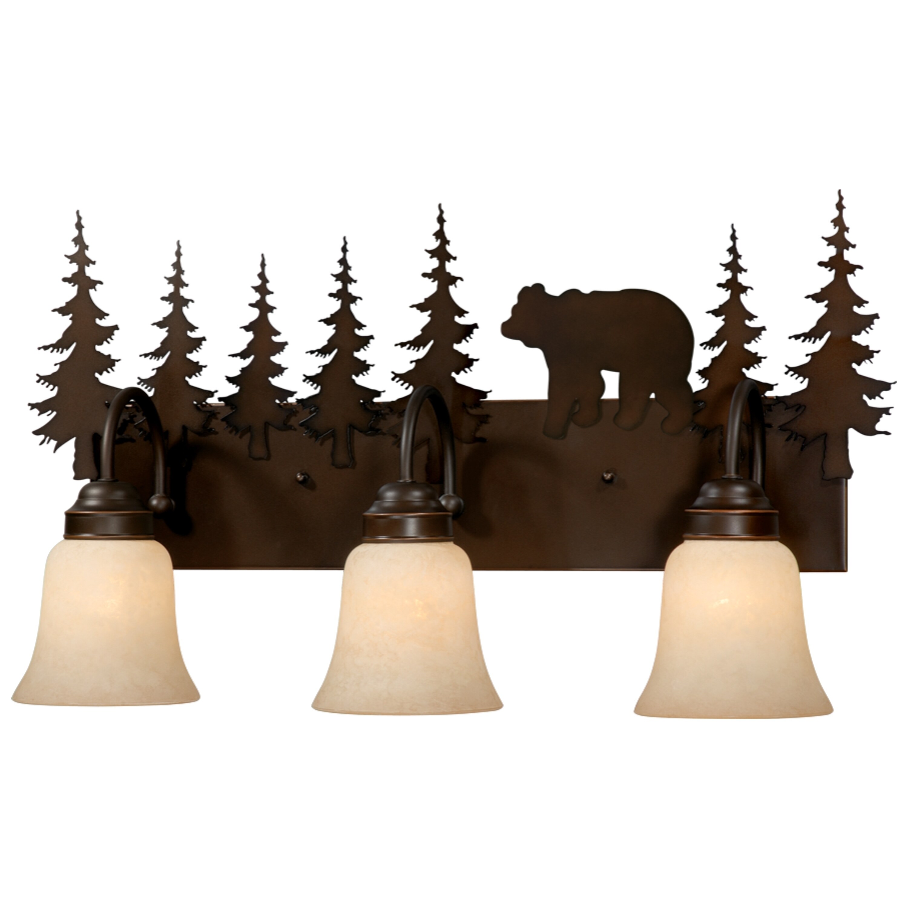 Bozeman 3 Light Bronze Rustic Bear Bathroom Vanity Fixture 24 75 In W X 13 75 In H X 7 75 In D Overstock 20909281 overstock com