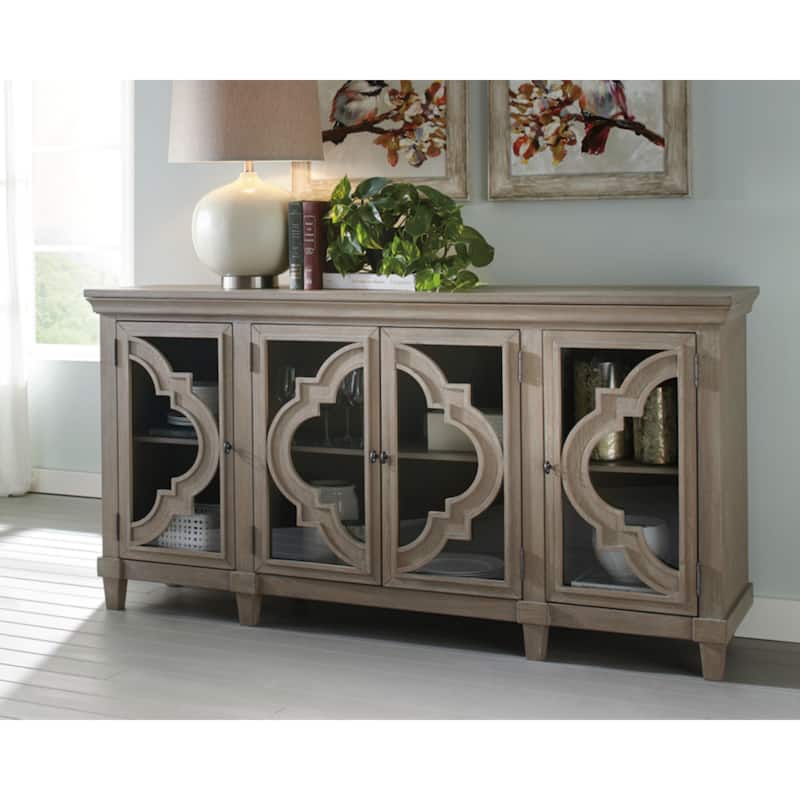 Fossil Ridge Gray Traditional Accent Cabinet