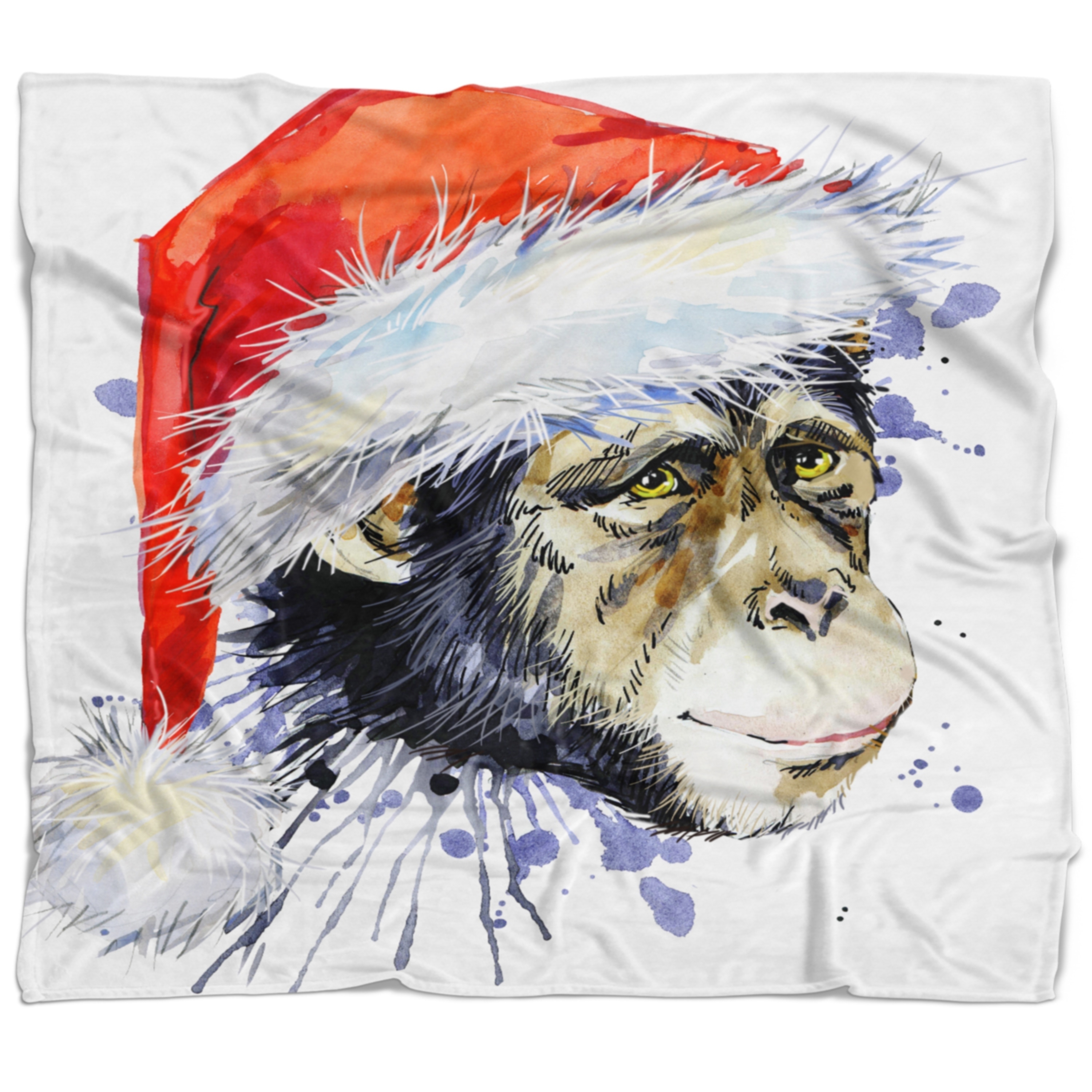 Designart Monkey Santa Clause Animal Throw Blanket Overstock 20909815 71 In X 59 In