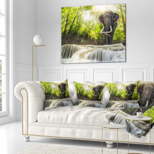 Designart Erawan Waterfall With Elephant Photography Throw Blanket On Sale Overstock 20910235