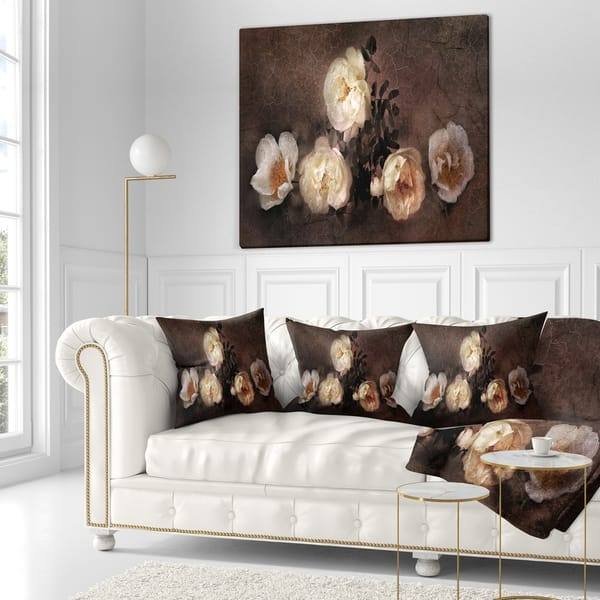 Designart Wild Roses In Old Painting Style Floral Throw Blanket On Sale Overstock 20911565 71 In X 59 In