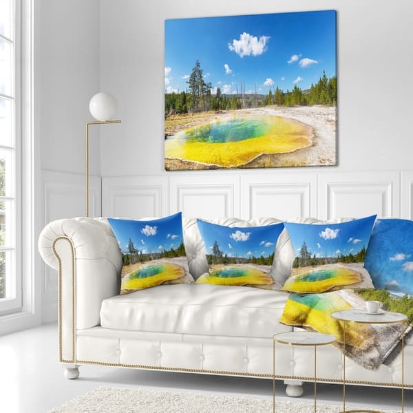 Designart Morning Glory Pool With Bright Sky Landscape Photography Throw Blanket On Sale Overstock 20911884 71 In X 59 In