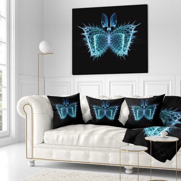 Designart Blue Fractal Butterfly In Dark Abstract Throw Blanket On Sale Overstock 20911926 71 In X 59 In