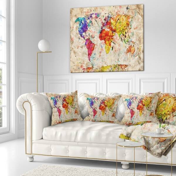 Designart Vintage World Map Watercolor Map Throw Blanket On Sale Overstock 20913107