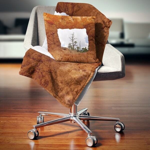 Designart Sky Through Red Canyon Window Contemporary Designart X27 Sky Through Red Canyon Window Contemporary Landscape Fleece