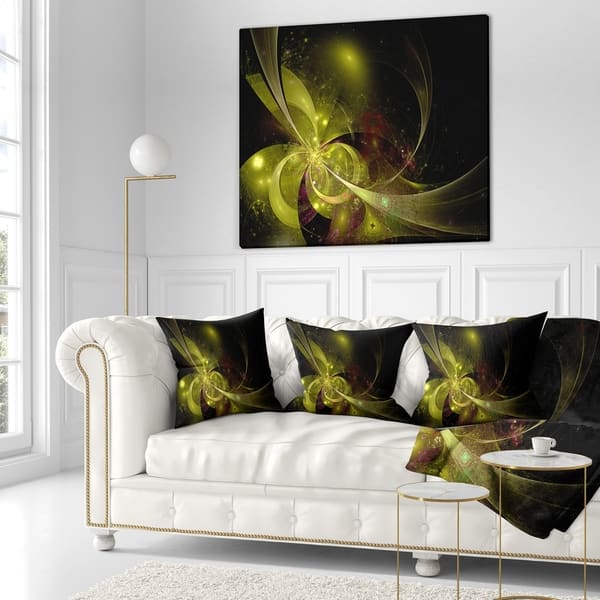 Designart Symmetrical Soft Gold Fractal Flower Floral Throw Blanket On Sale Overstock 20914468 71 In X 59 In