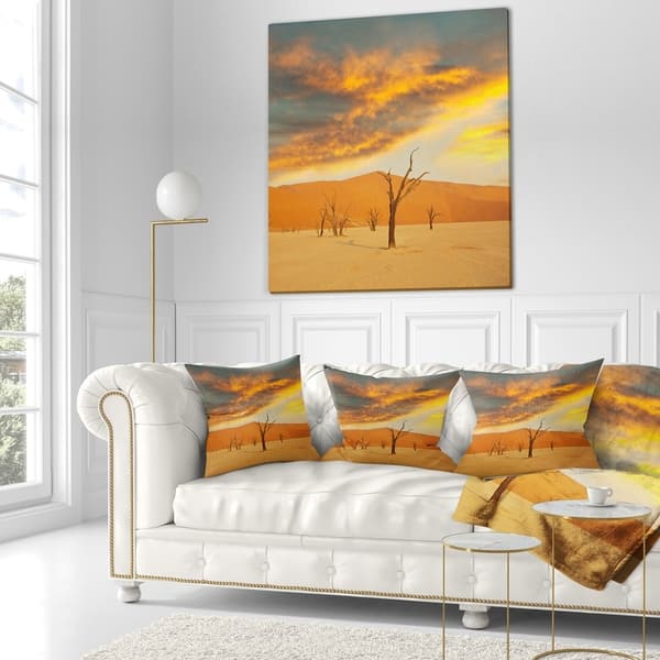 Shop Designart Colorful Death Valley With Dry Trees African Landscape Fleece Throw Blanket On Sale Overstock 20915110