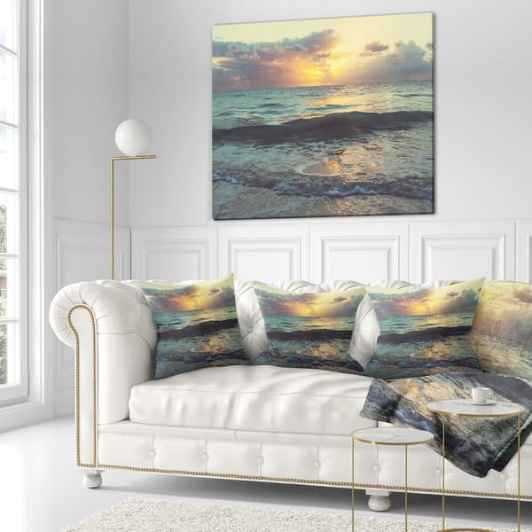 Designart Colorful Bluish Waters At Sunset Seascape Throw Blanket On Sale Overstock 20915743 71 In X 59 In