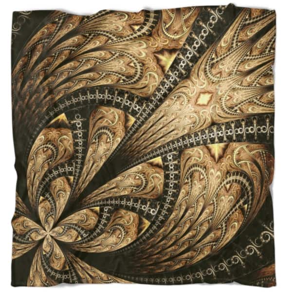 Designart Symmetrical Large Brown Fractal Flower Floral Throw Blanket Overstock 20915793 59 In X 71 In