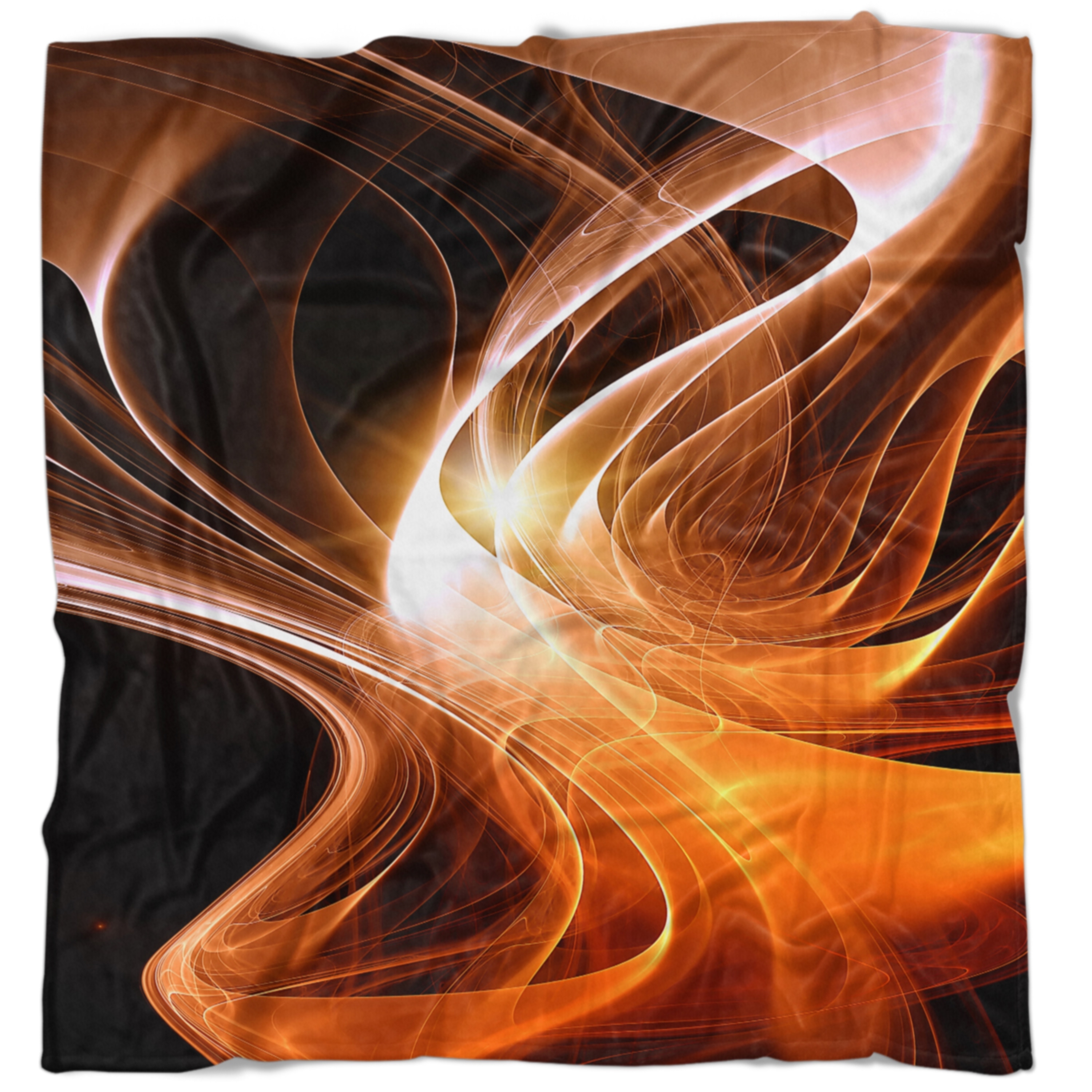 Designart 'Orange 3d Shaped Fractal Design' Contemporary Abstract Throw Blanket