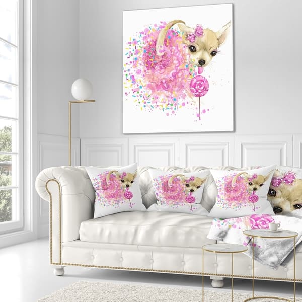 Designart Sweet Pink Dog Without Glasses Animal Throw Blanket On Sale Overstock 20916271 59 In X 71 In