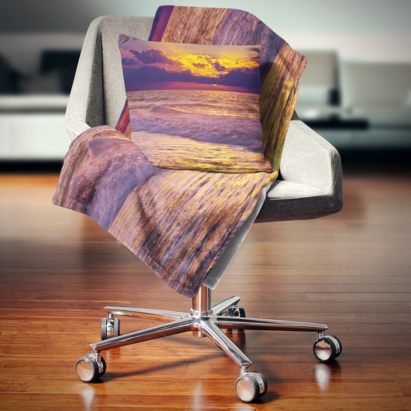 Designart 'Clouds in Bright Sunshine at Sunset' Landscape Fleece Throw Blanket. Opens flyout.