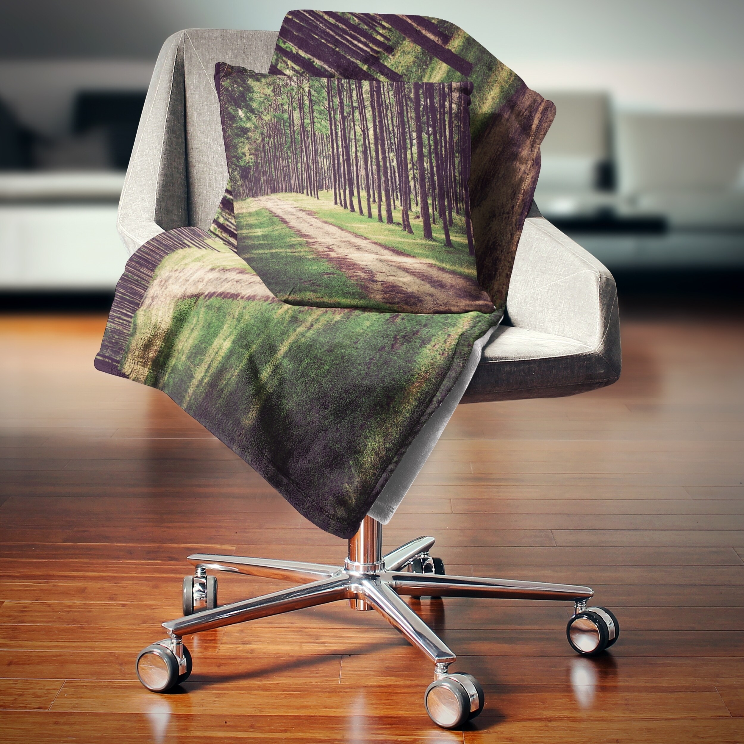 Shop Designart Vintage Style Forest With Pathway Modern Forest