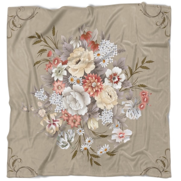 Designart White And Yellow Floral Pattern Floral Throw Blanket On Sale Overstock 20917110