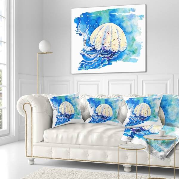 Shop Designart Jellyfish Watercolor Painting Abstract Throw Blanket On Sale Overstock 20917443