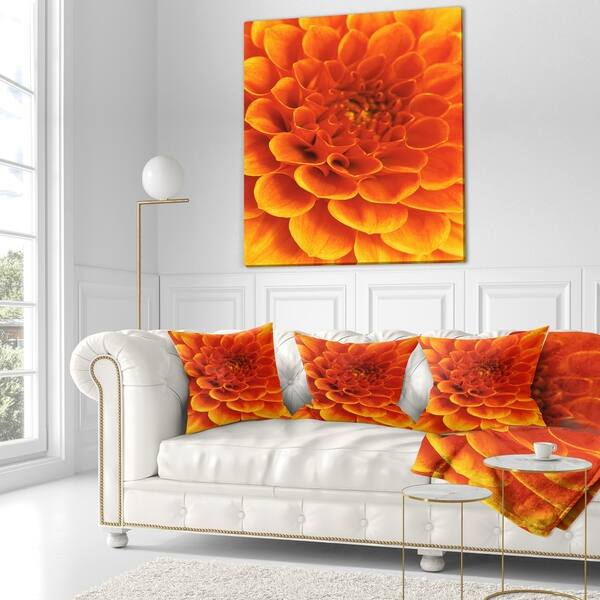 Designart Orange Abstract Flower And Petals Floral Throw Blanket On Sale Overstock 20917965 59 In X 71 In