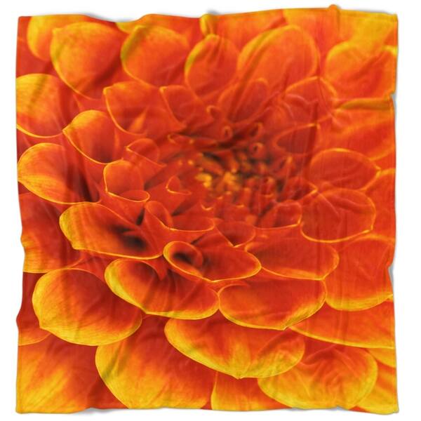 Designart Orange Abstract Flower And Petals Floral Throw Blanket On Sale Overstock 20917965 59 In X 71 In
