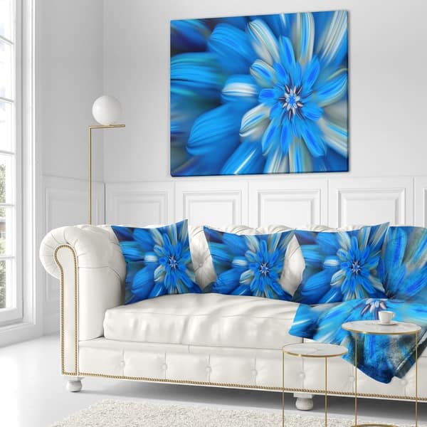 Designart Exotic Dance Of Blue Flower Petals Floral Throw Blanket On Sale Overstock 20918199 71 In X 59 In