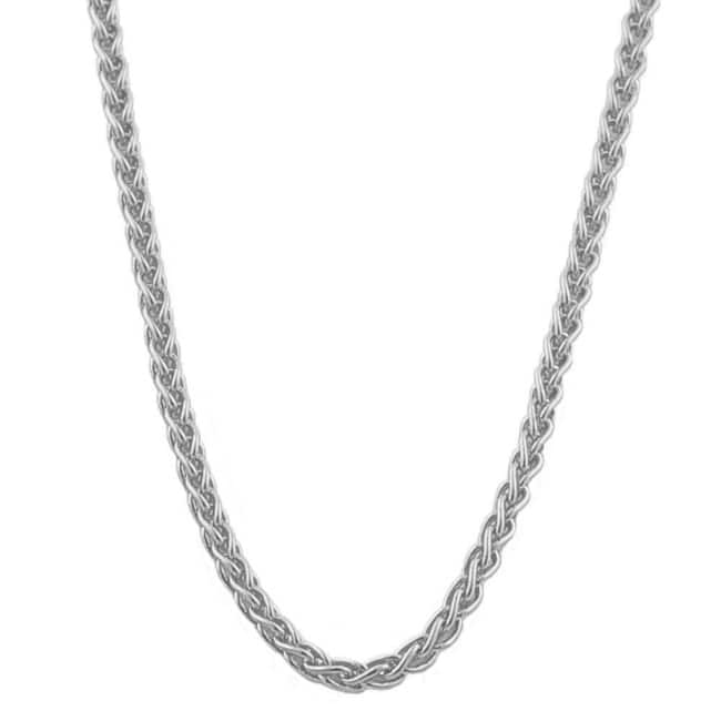 14k White Gold 0.8 mm Wheat Chain (16-20 inch) - 16 inch