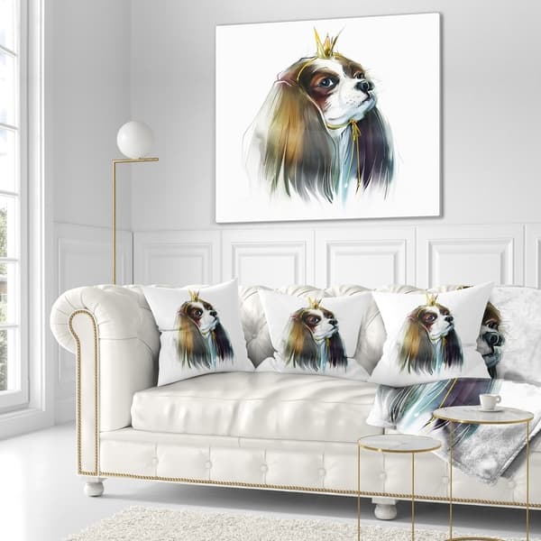 Designart Cute Little Dog In Crown Animal Throw Blanket On Sale Overstock 20918552 71 In X 59 In