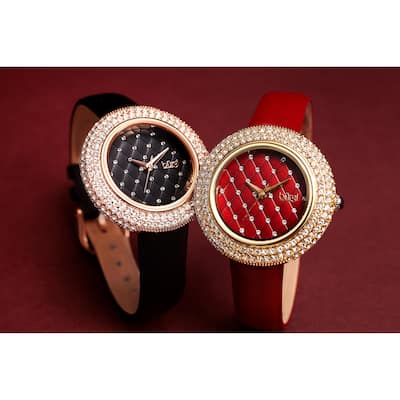 Burgi Ladies Argyle Dial Swarovski Crystal Glamour Strap Watch