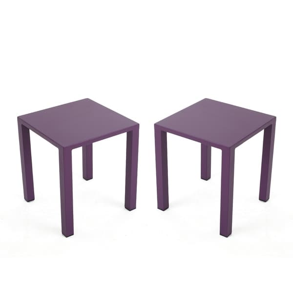 Windsdor Outdoor Modern Aluminum Side Tables (Set of 2) by Christopher Knight Home - 15.70" W x 15.70" D x 18.00" H